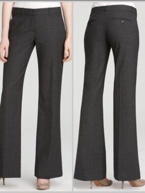 NWT Theory Max C Tailor Dress Suit Pants Stretch Grey Wool Bootcut Pants 6 8 M